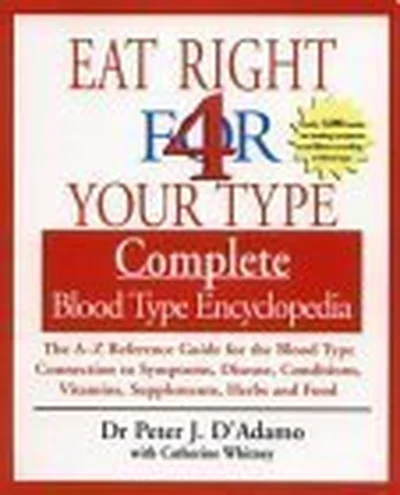 Eat Right 4 Your Type: Complete Blood Type Encyclopedia:  The A Z Reference Guide For The Blood Type Connection To Symptoms, Disease, Vitamins, Supplements, Herbs, And Food cover